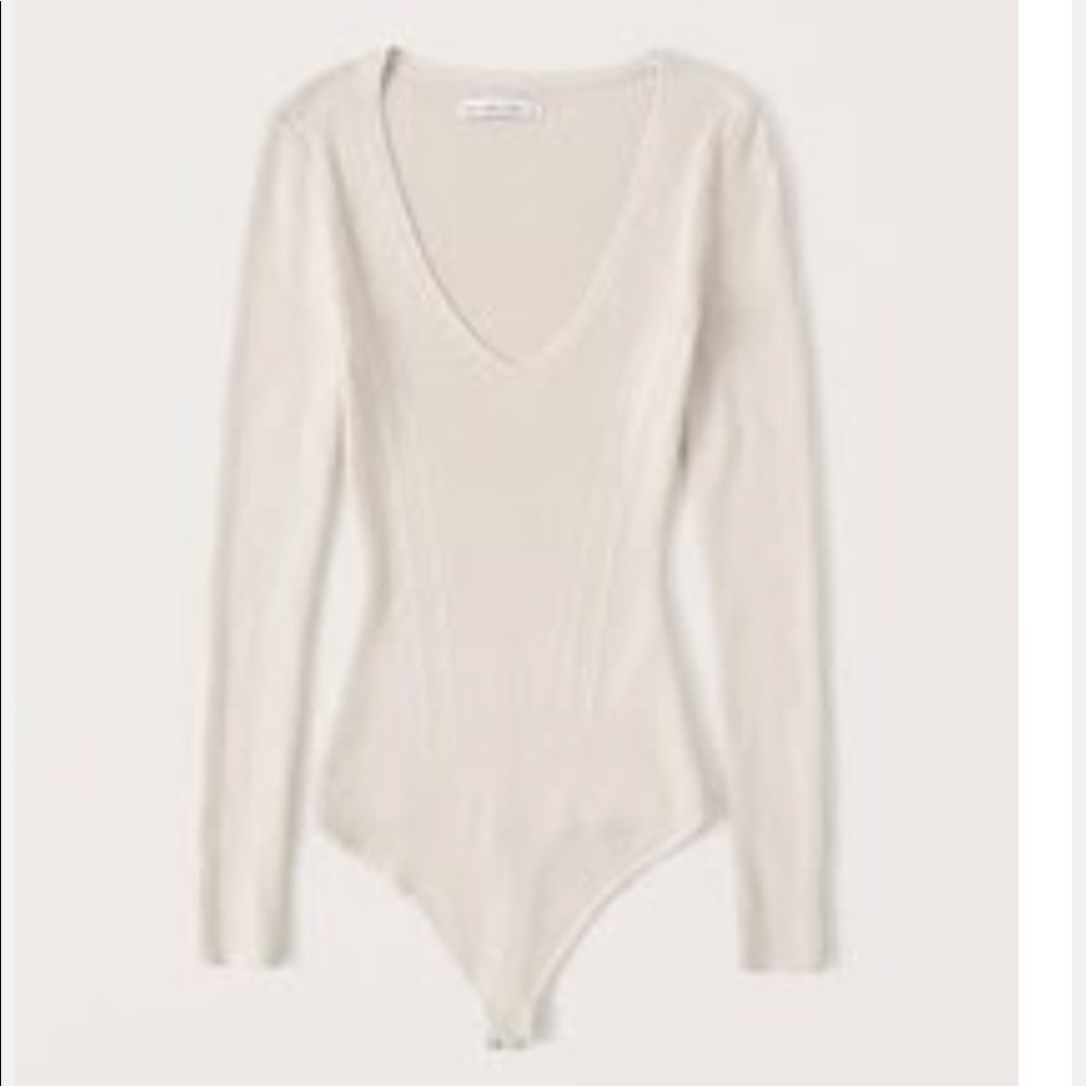 Abercrombie | Long-Sleeve Deep-V Sweater Bodysuit | XS